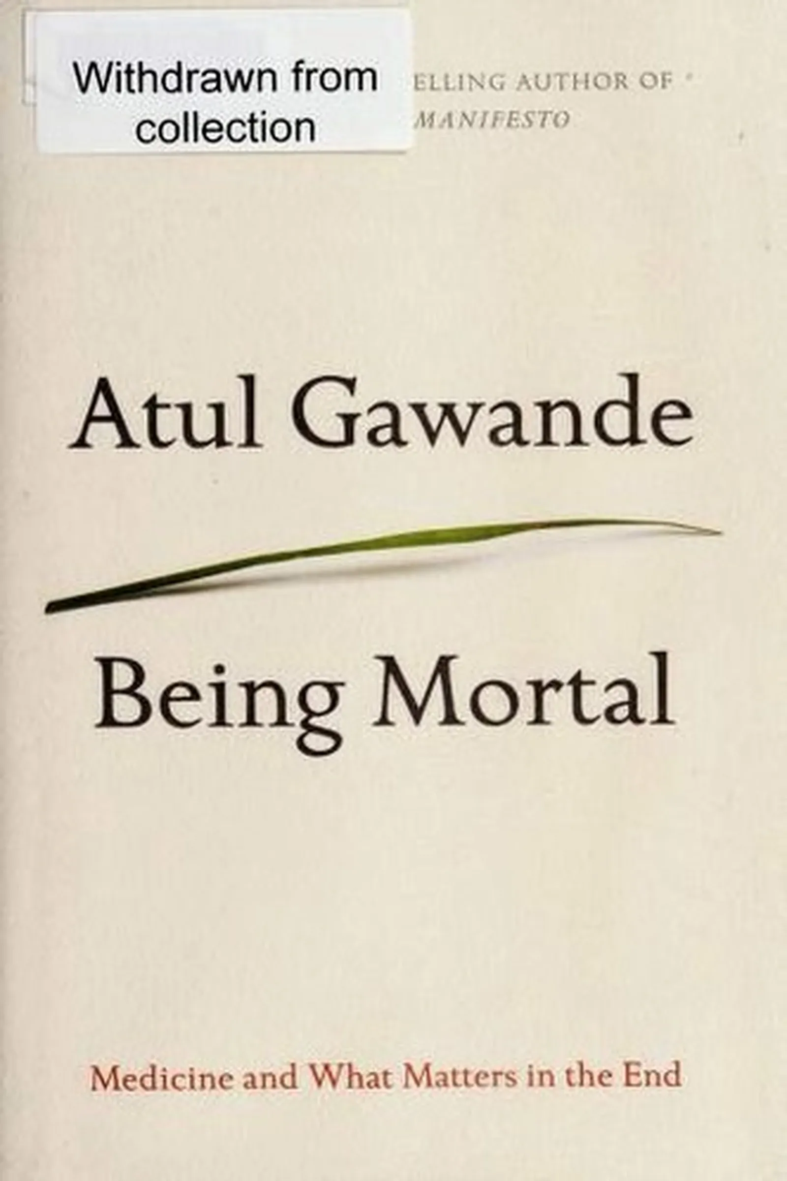 Book cover: Being Mortal by Atul Gawande (2014)