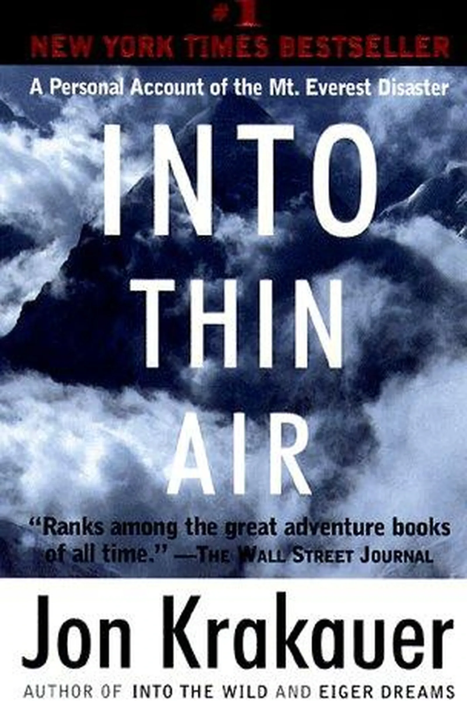 Book cover: Into Thin Air by Jon Krakauer (1997)